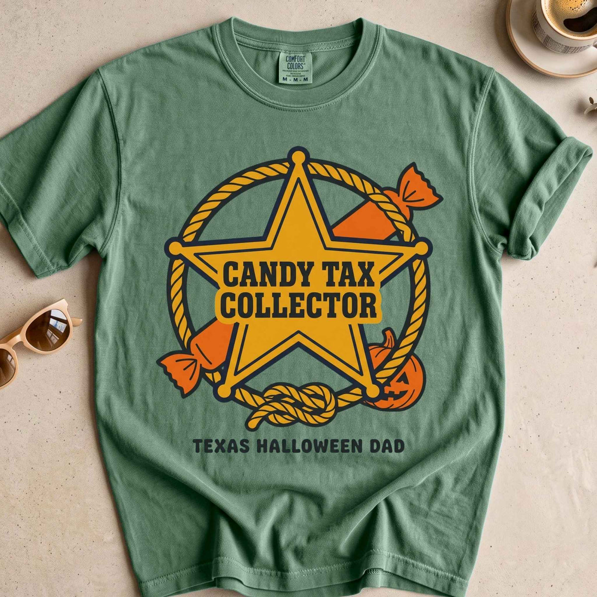 Texas Halloween Dad Badge Tee