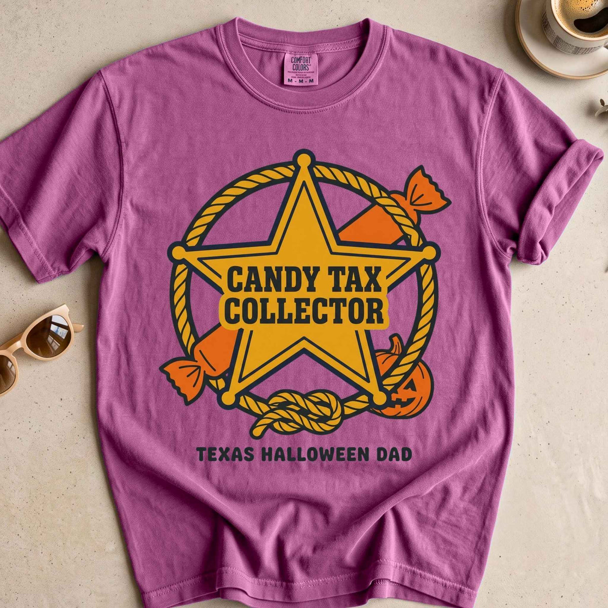 Texas Halloween Dad Badge Tee