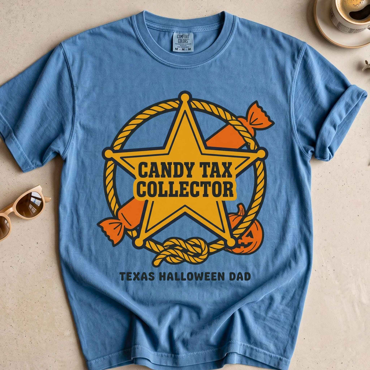 Texas Halloween Dad Badge Tee