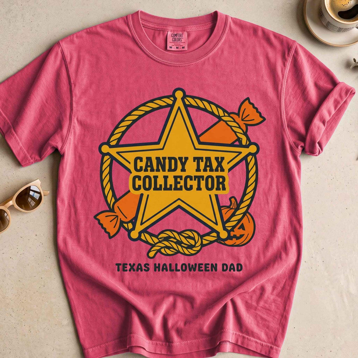 Texas Halloween Dad Badge Tee